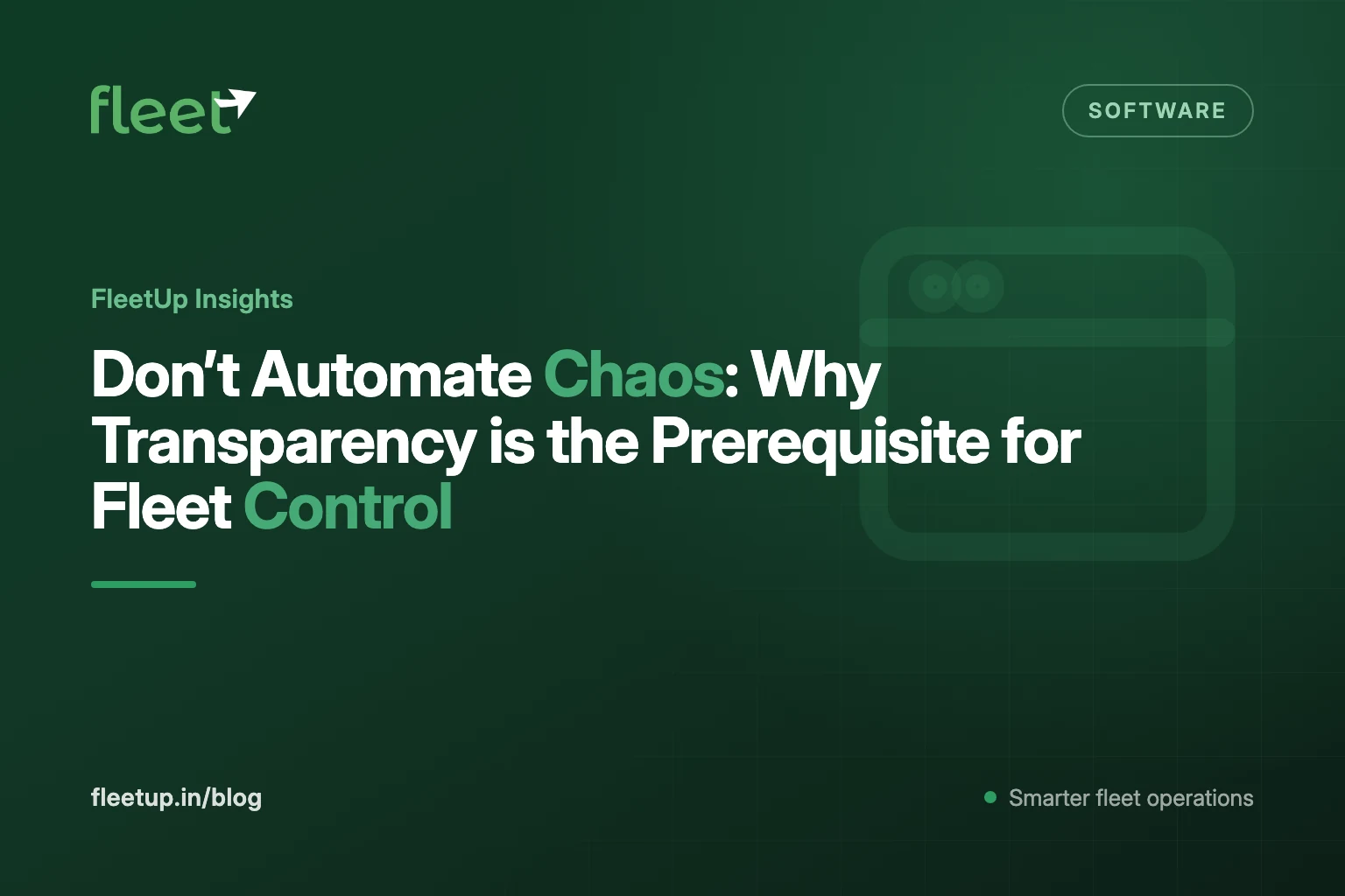 Don't Automate Chaos: Why Transparency is the Prerequisite for Fleet Control